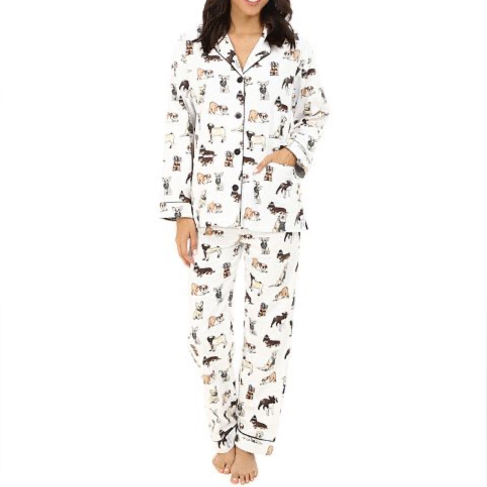 Talbots Cotton Flannel Pet Print Pajamas NWT